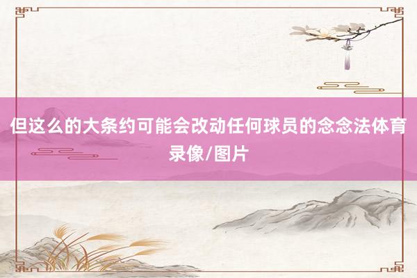 但这么的大条约可能会改动任何球员的念念法体育录像/图片