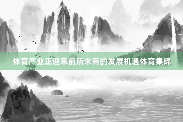 体育产业正迎来前所未有的发展机遇体育集锦