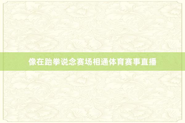 像在跆拳说念赛场相通体育赛事直播