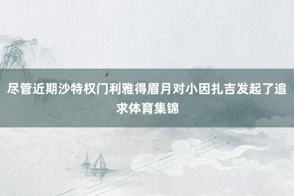 尽管近期沙特权门利雅得眉月对小因扎吉发起了追求体育集锦