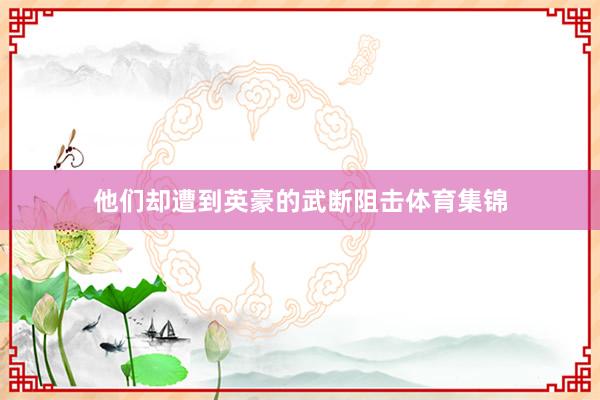 他们却遭到英豪的武断阻击体育集锦