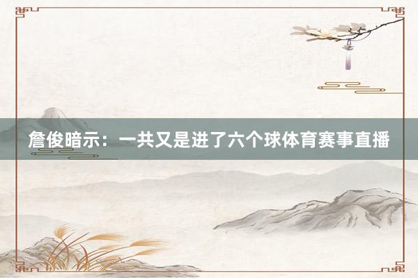 詹俊暗示：一共又是进了六个球体育赛事直播