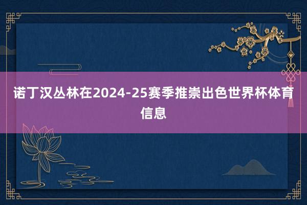 诺丁汉丛林在2024-25赛季推崇出色世界杯体育信息