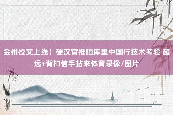 金州拉文上线！硬汉官推晒库里中国行技术考验 超远+背扣信手拈来体育录像/图片