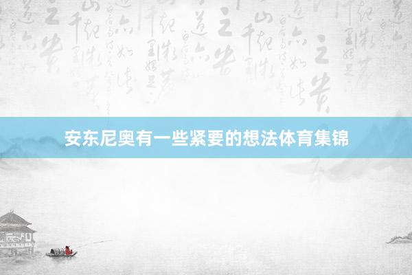 安东尼奥有一些紧要的想法体育集锦
