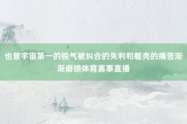 也曾宇宙第一的锐气被纠合的失利和躯壳的痛苦渐渐磨损体育赛事直播