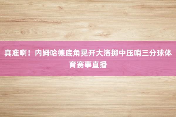 真准啊!内姆哈德底角晃开大洛掷中压哨三分球体育赛事直播