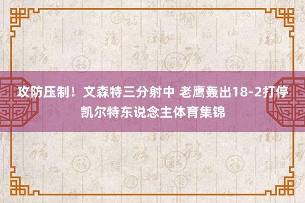 攻防压制!文森特三分射中 老鹰轰出18-2打停凯尔特东说念主体育集锦