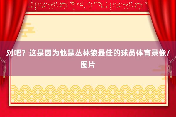 对吧？这是因为他是丛林狼最佳的球员体育录像/图片