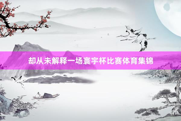 却从未解释一场寰宇杯比赛体育集锦