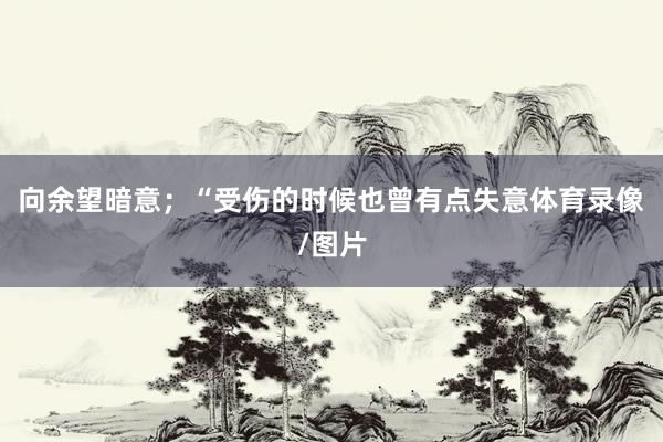 向余望暗意；“受伤的时候也曾有点失意体育录像/图片