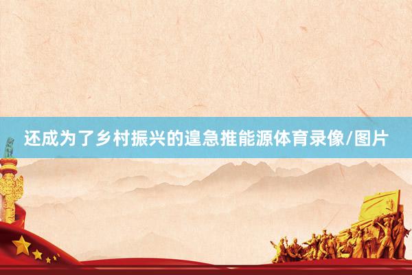 还成为了乡村振兴的遑急推能源体育录像/图片