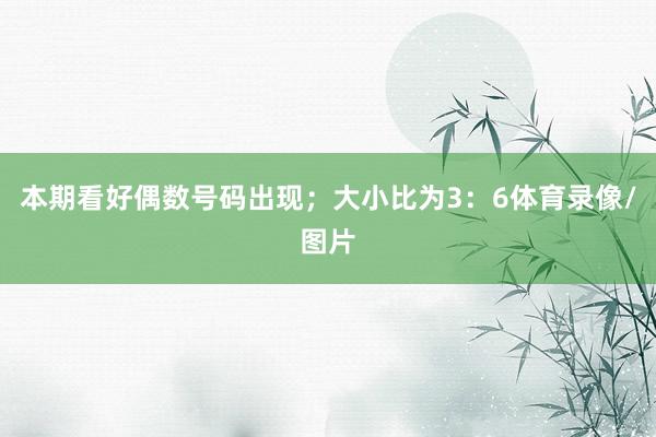 本期看好偶数号码出现；大小比为3：6体育录像/图片